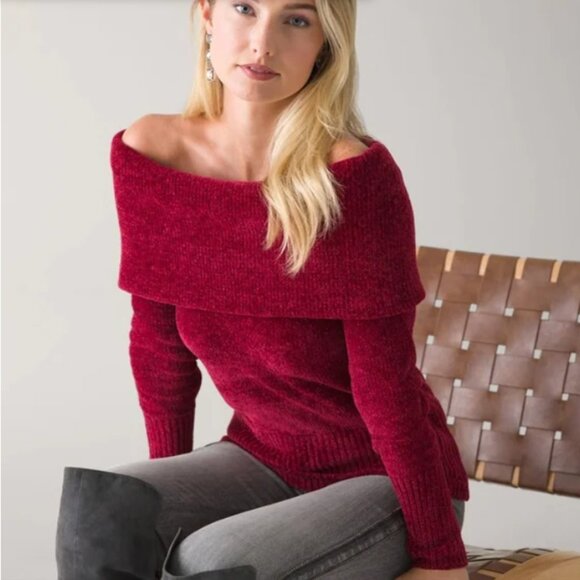 White House Black Market Sweaters - NWT White House Black Market Off The Shoulder Sweater Size Medium Petite